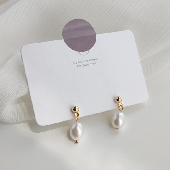 💕💕Last one Pearl Charm Drop Earrings - Picture 6 of 8